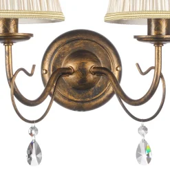 Delia vegglampe, bronsefarget, 2 lamper, bredde 25 cm