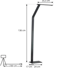 Dimbar LED-gulvlampe Salome, variabel lysfarge
