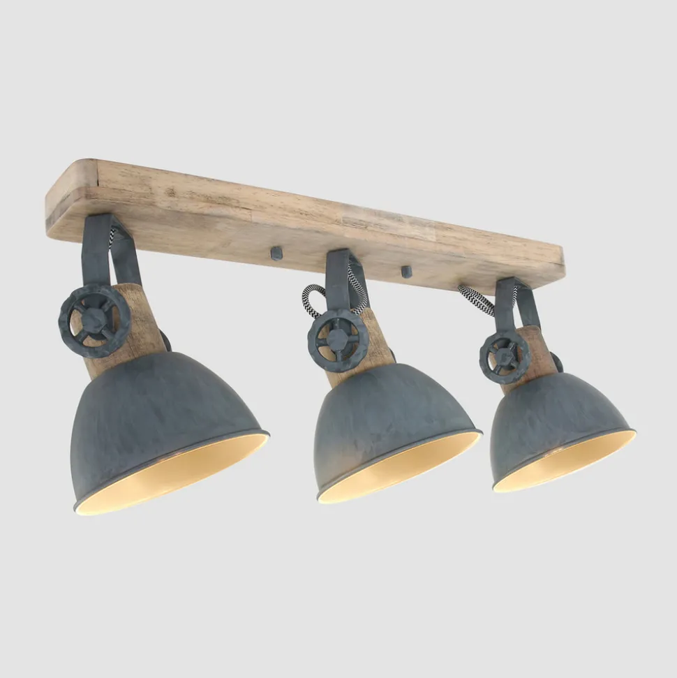 Downlight Gearwood, 3 lyskilder avlang, grå