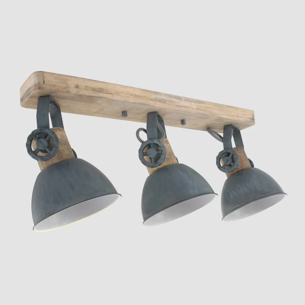 Downlight Gearwood, 3 lyskilder avlang, grå