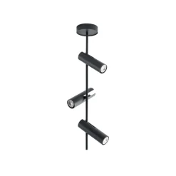 Downlight Leda 3, antrasitt, 3 lyskilder, stål, høyde 76 cm