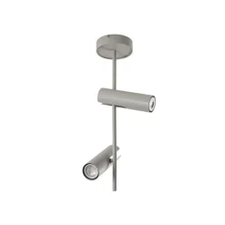 Downlight Leda 2, taupe, 2 lyskilder, stål, GU10, høyde 55 cm