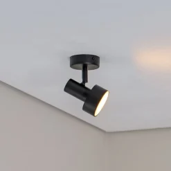 Downlight Mona, 1 lyskilde, svart, bevegelig, stål