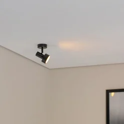 Downlight Mona, 1 lyskilde, svart, bevegelig, stål