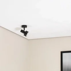 Downlight Mona, 1 lyskilde, svart, bevegelig, stål