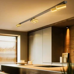 Downlight Mono VI svart/messing 6 lyskilder