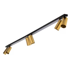 Downlight Mono VI svart/messing 6 lyskilder