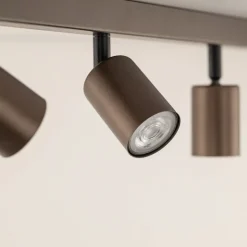 Downlight Top, justerbar, brun, 6 lyskilder, lineær