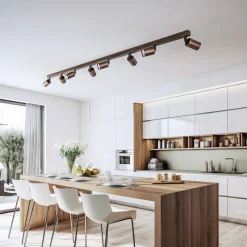 Downlight Top, justerbar, brun, 8 lyskilder, lineær