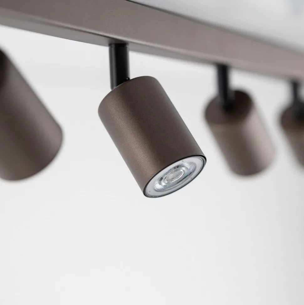 Downlight Top, justerbar, brun, 8 lyskilder, lineær