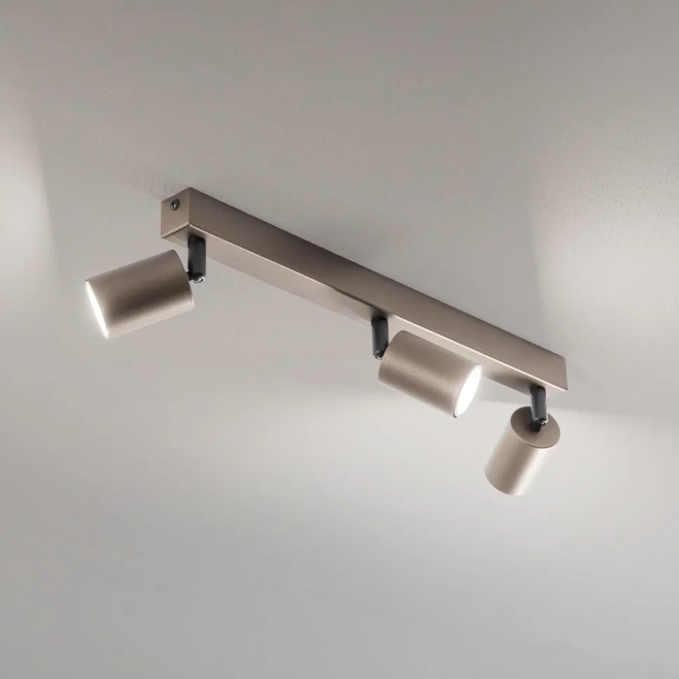 Downlight Top, justerbar, brun, 3 lyskilder, lineær