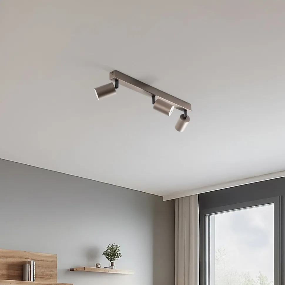 Downlight Top, justerbar, brun, 3 lyskilder, lineær