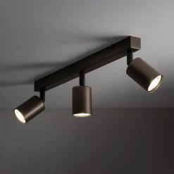 Downlight Top, justerbar, brun, 3 lyskilder, lineær