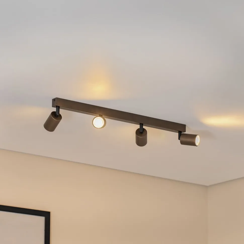 Downlight Top, justerbar, brun, 4 lyskilder, lineær