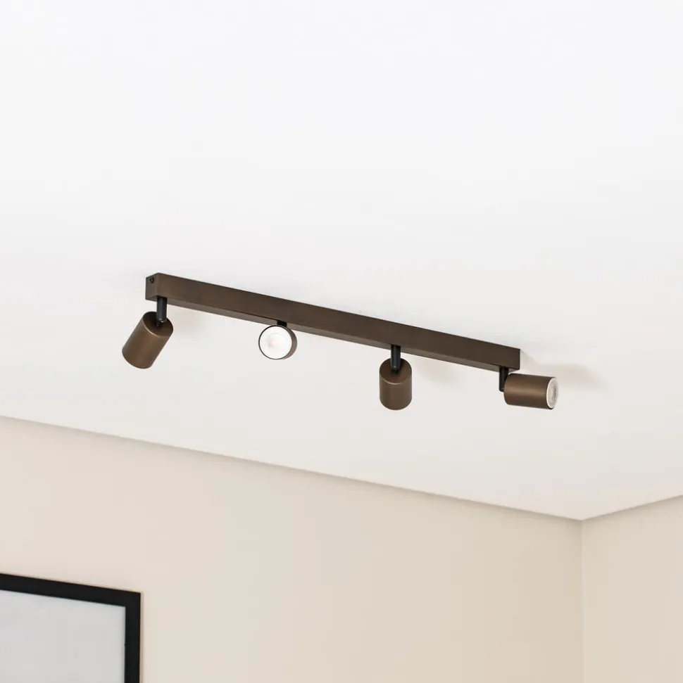 Downlight Top, justerbar, brun, 4 lyskilder, lineær