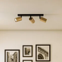 Downlight Zoom, 3 lyskilder, svart/gull