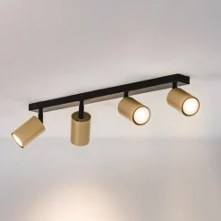 Downlight Zoom, 4 lyskilder, svart/gull