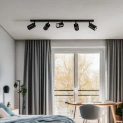 Downlight Zoom, 5 lyskilder, svart