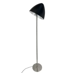 Dyberg Larsen gulvlampe Oulu, svart/stål, høyde 128 cm