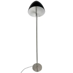 Dyberg Larsen gulvlampe Oulu, svart/stål, høyde 128 cm