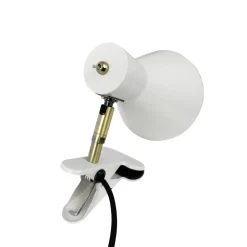 Dyberg Larsen Sleep klemmelampe, kitthvit, Ø 15 cm, stål