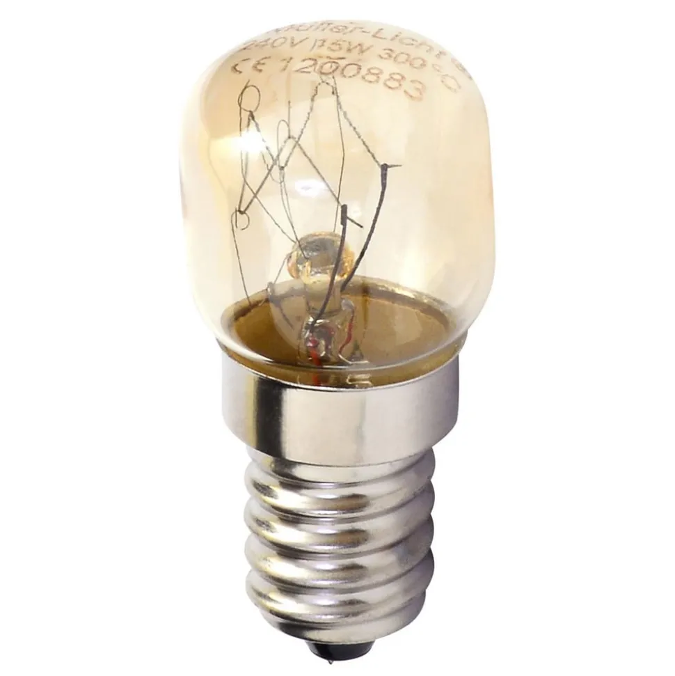 E14 15W Stekeovnspære, varmhvit, klar