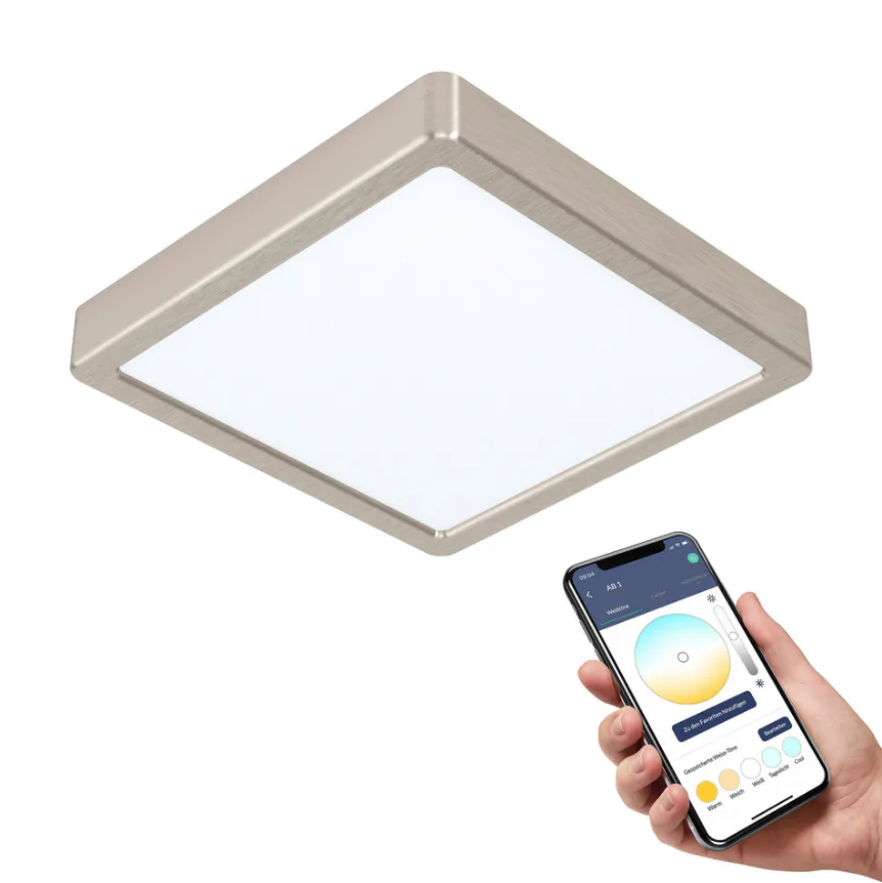 EGLO connect Fueva-Z taklampe 21x21cm i nikkel