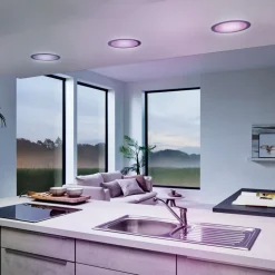 EGLO connect LED innfellingslampe Fueva-C, Ø 22,5 cm, nikkel