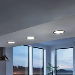 EGLO connect LED innfellingslampe Fueva-C, Ø 22,5 cm, nikkel