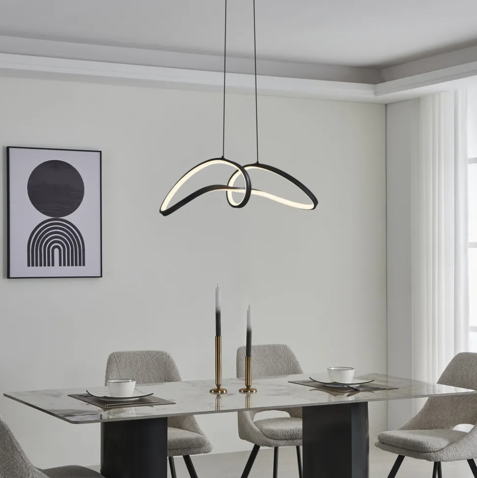 EGLO connect LED-hengelampe Calarossa-Z, svart, aluminium
