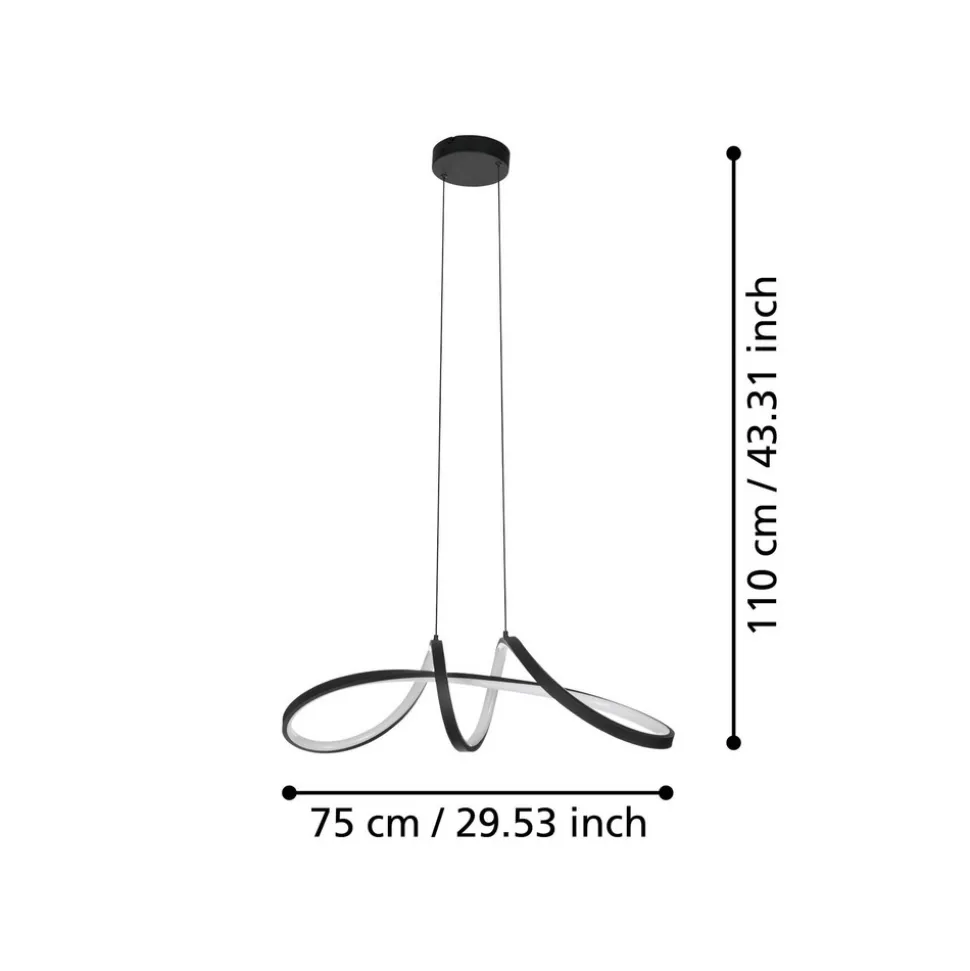 EGLO connect LED-hengelampe Calarossa-Z, svart, aluminium
