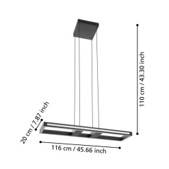 EGLO connect LED-hengelampe Savilanas-Z, 77 cm, svart