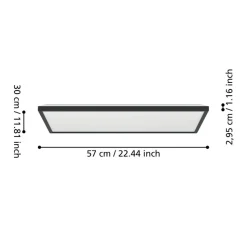 EGLO connect LED-taklampe Rovito-Z, svart, 57 x 30 cm