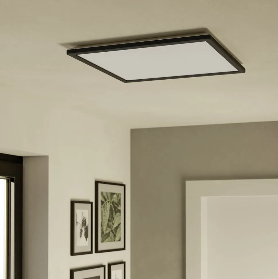 EGLO connect LED-taklampe Rovito-Z, svart, 50 x 50 cm