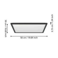 EGLO connect LED-taklampe Rovito-Z, svart, 50 x 50 cm