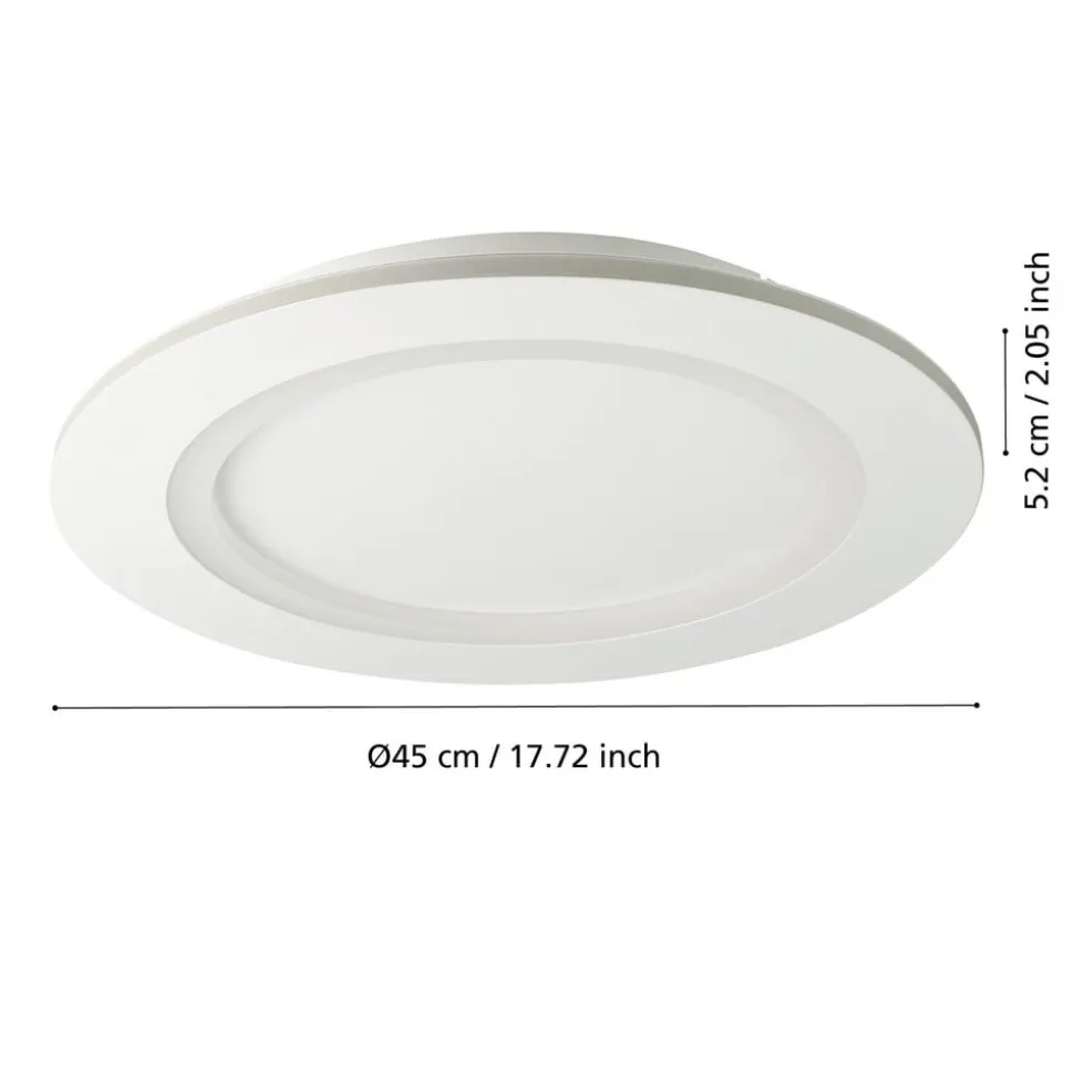 EGLO connect LED-taklampe Padrogiano-Z, Ø 45 cm, hvit