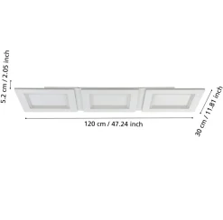 EGLO connect LED-taklampe Padrogiano-Z 3 lyskilder, 120 x 30 cm