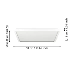 EGLO connect LED-taklampe Rovito-Z, hvit, 50 x 50 cm
