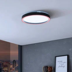 EGLO connect Montemorelos-Z, RGBW, svart, Ø42cm