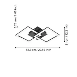 EGLO connect Paranday-Z LED-taklampe 2 lk 52cm