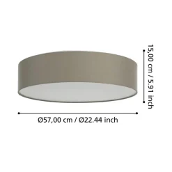 EGLO connect Romao-Z LED-taklampe, Ø57cm, taupe