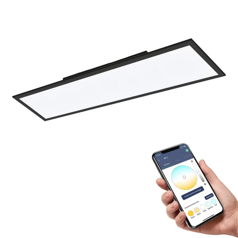 EGLO connect Salobrena-Z LED-taklampe, 120x30 cm, svart