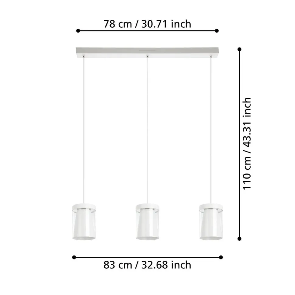 EGLO connect Smart LED-hengelampe Chiusello-Z, hvit, metall