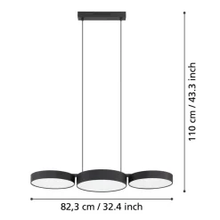 EGLO connect Smart LED-hengelampe Barbano-Z, svart