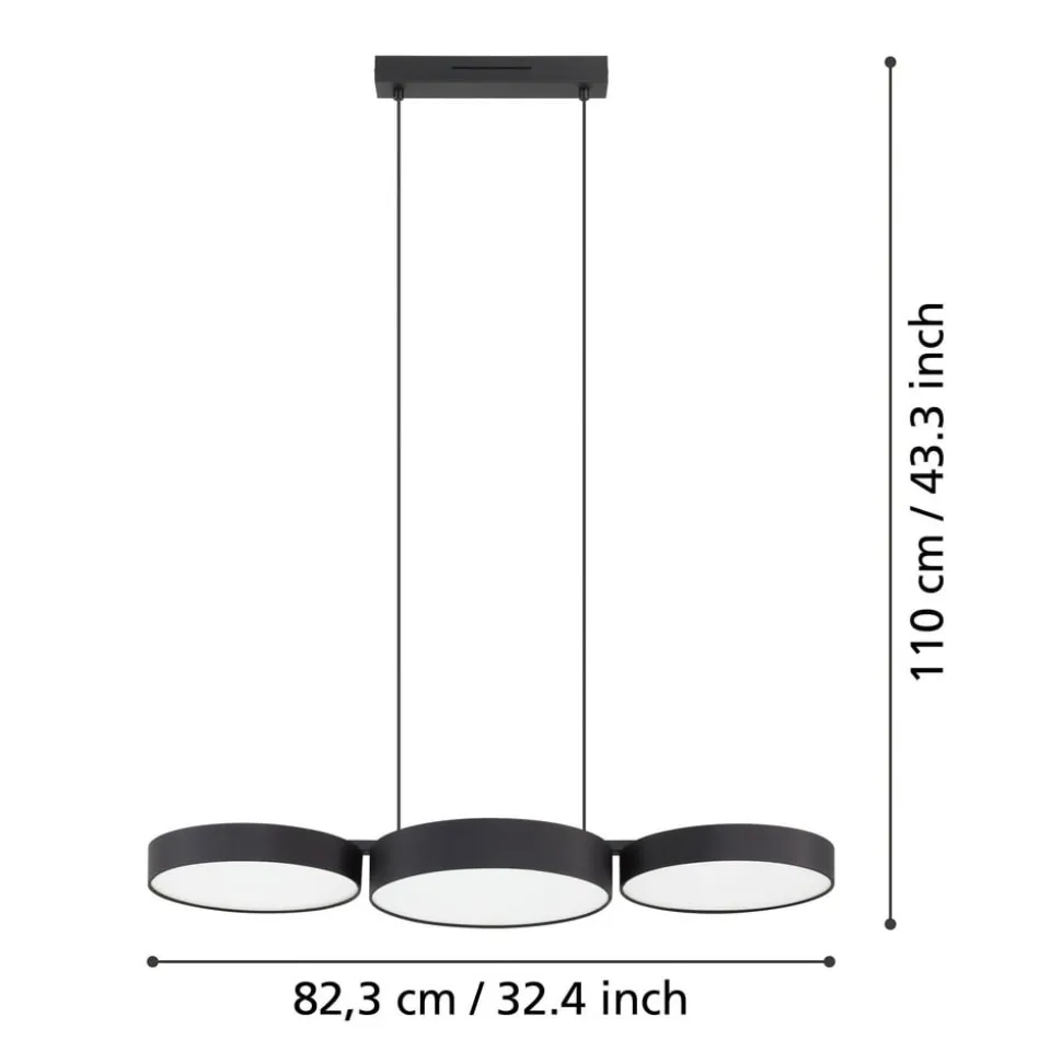EGLO connect Smart LED-hengelampe Barbano-Z, svart
