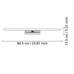 EGLO connect Smart LED-speillampe Tabiano-Z, 60,5 cm, krom