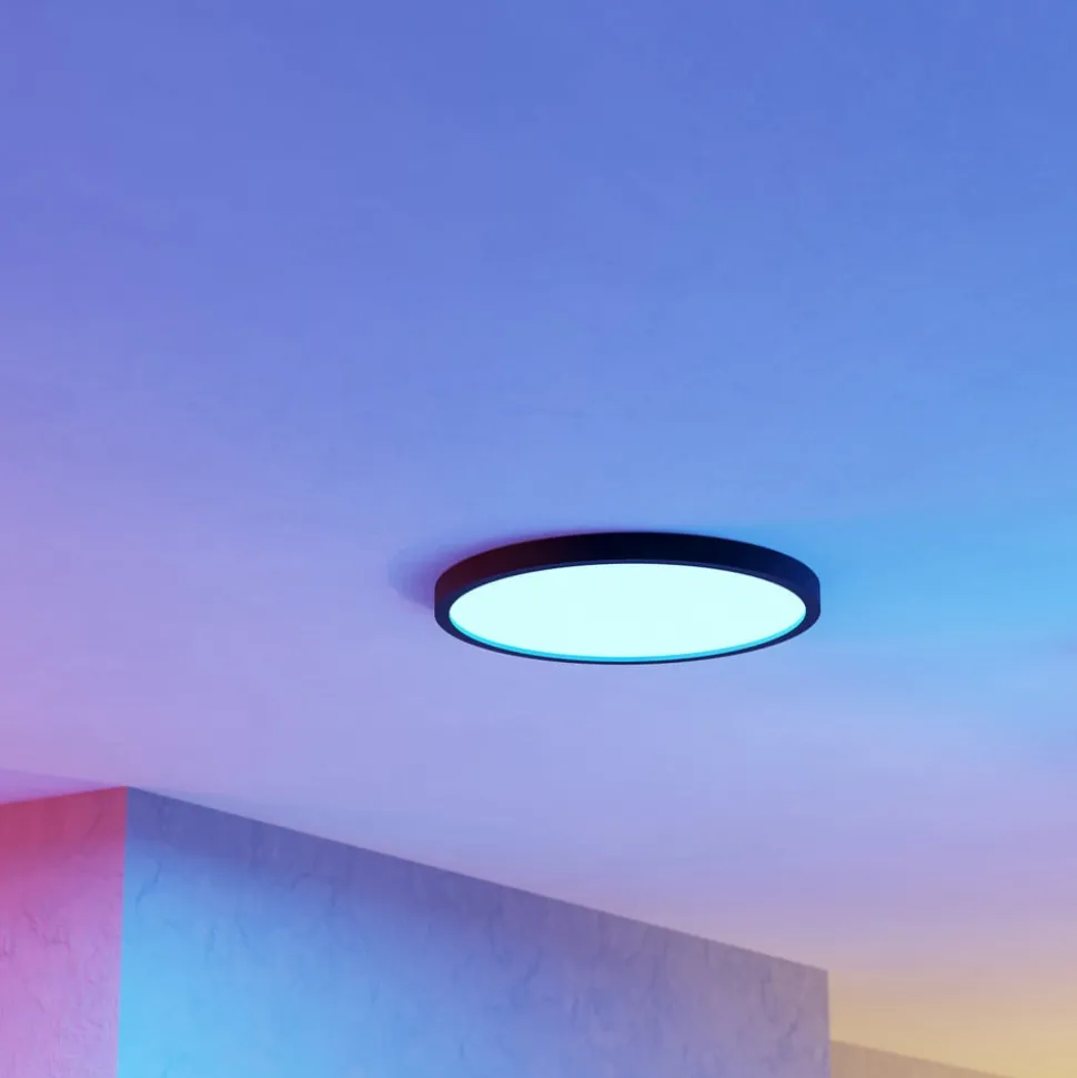 EGLO connect Smart-LED-påbyggingslampe Fueva 6-Z, svart, Ø38cm