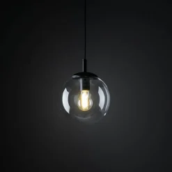 Esme hengelampe, Ø 30 cm, transparent, glass, globus, E27