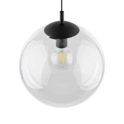 Esme hengelampe, Ø 35 cm, transparent, glass, globe, E27