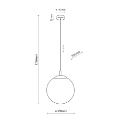 Esme pendellampe, opalt glass, enkeltlys, Ø 35 cm